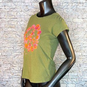 Arizona Floral Peace Sign Hippie Tee Girls Size Large